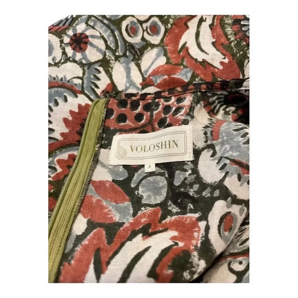 Anthropologie Voloshin Women’s Small Tropical Print Sleeveless A-Line Gathered M - Picture 4 of 4